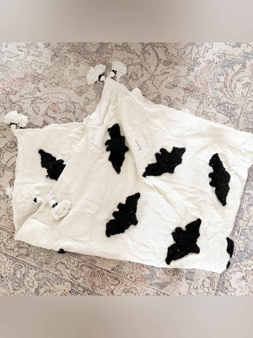 Rachel Zoe bat plush Halloween decor throw blanket